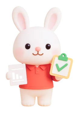 체크하는 토끼 이미지