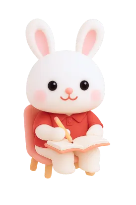 공부하는 토끼 이미지